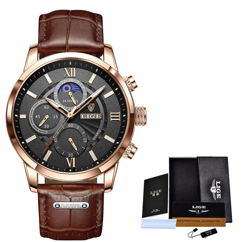 Montre Étanche Multifonctionnelle en Quartz LIGE 2021