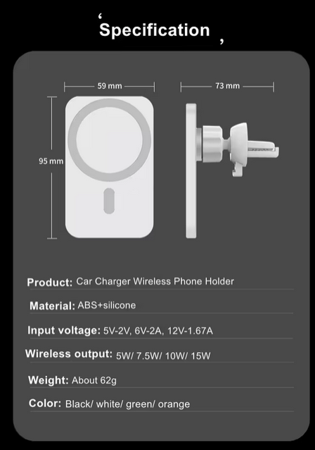 Chargeur Voiture MagSafe 15W – iPhone 12-16