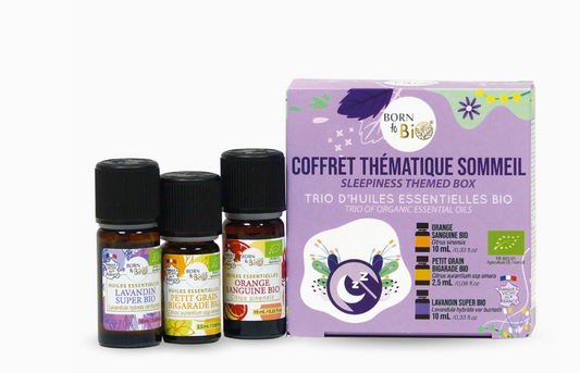 Coffret Sommeil Bio – Trio d’Huiles Essentielles pour Nuit Paisible
