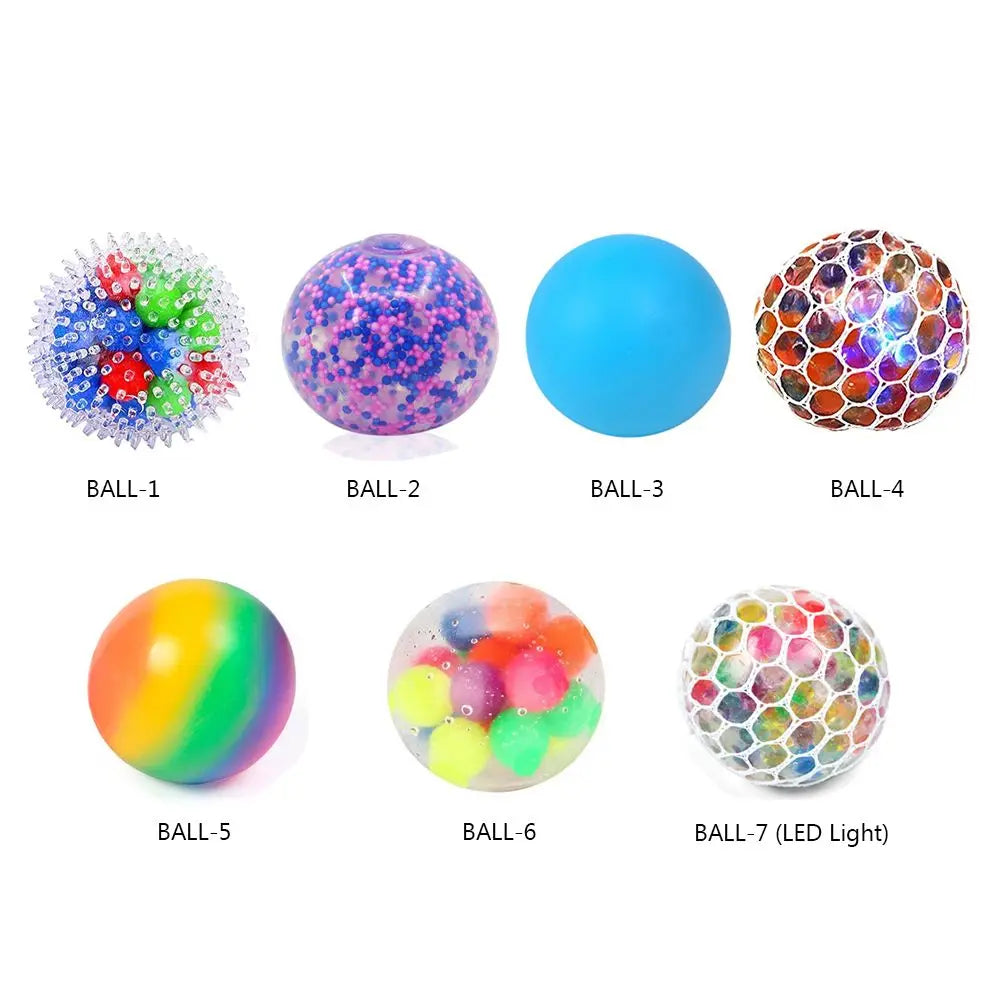 Balle Anti-Stress Sensorielle à Presser – Perles d’Eau Colorées pour Enfants et Adultes