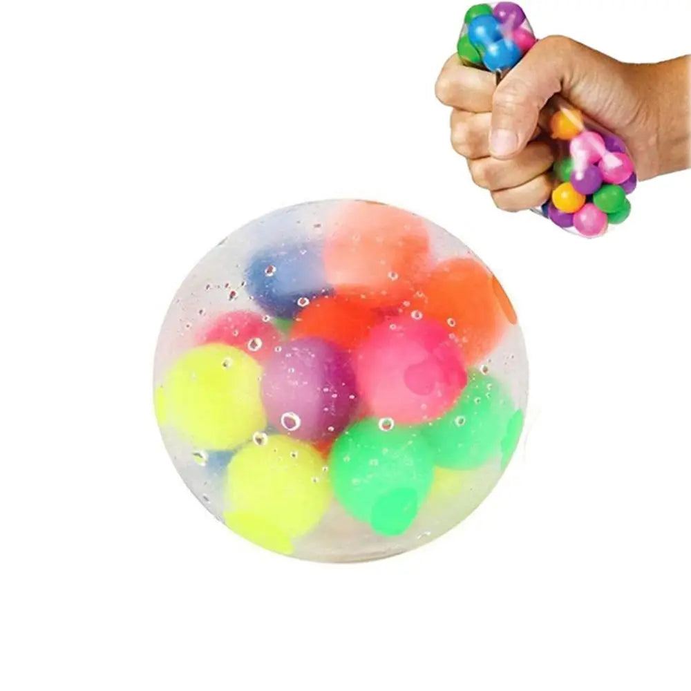 Balle Anti-Stress Sensorielle à Presser – Perles d’Eau Colorées pour Enfants et Adultes