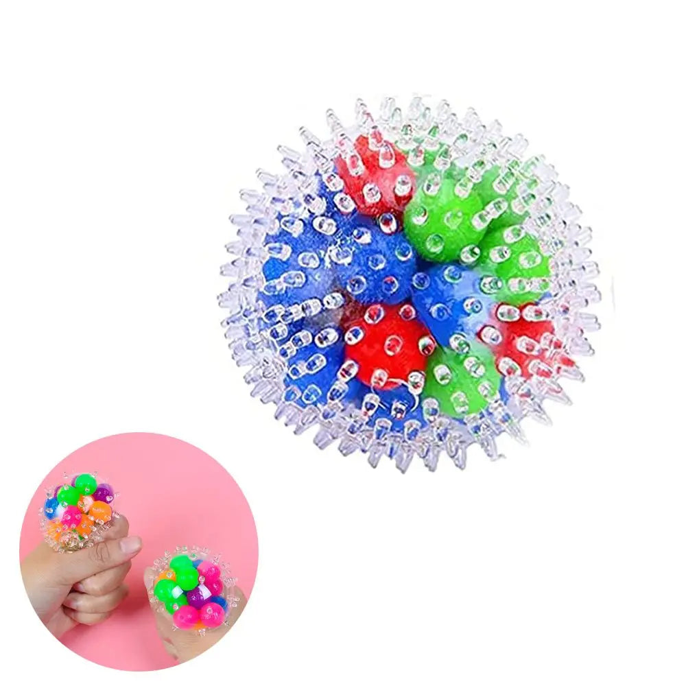 Balle Anti-Stress Sensorielle à Presser – Perles d’Eau Colorées pour Enfants et Adultes