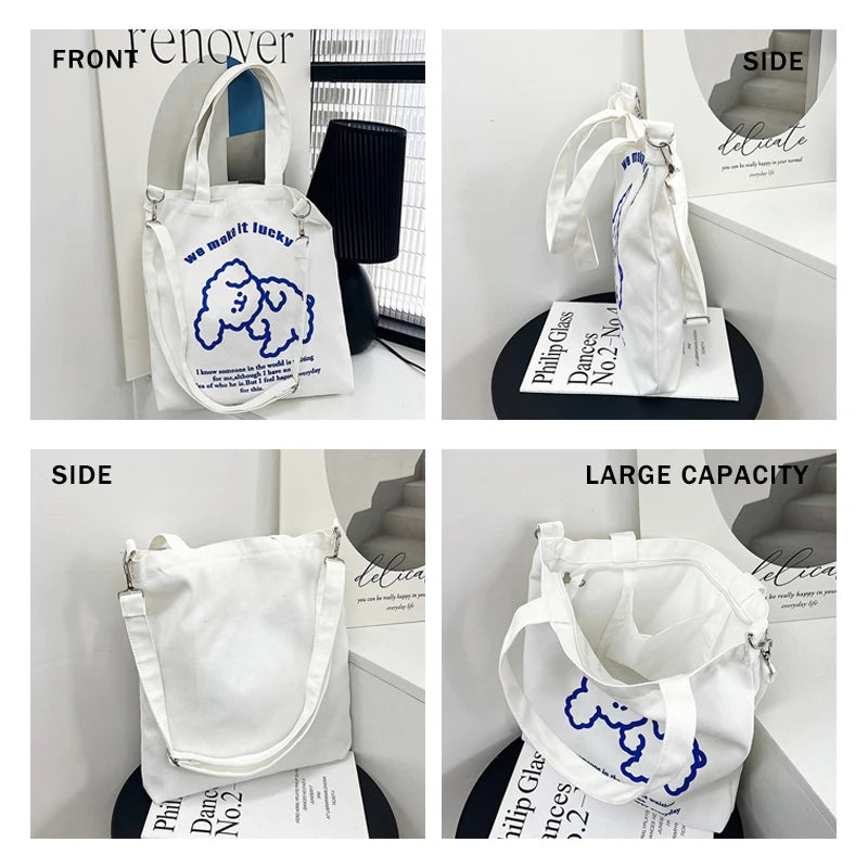 Sac tote cartoon femme – toile casual Zeyph