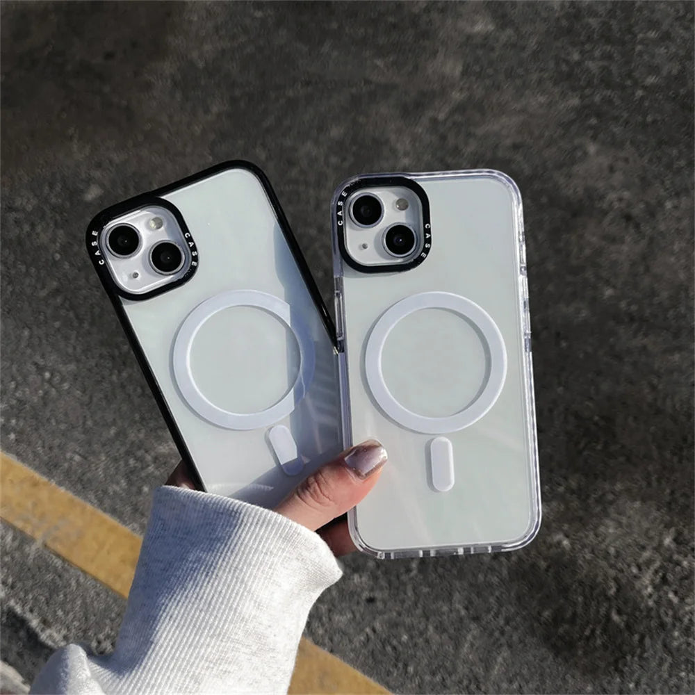 Coque Transparente Magnétique MagSafe pour iPhone 13 à 15 – Pro / Pro Max