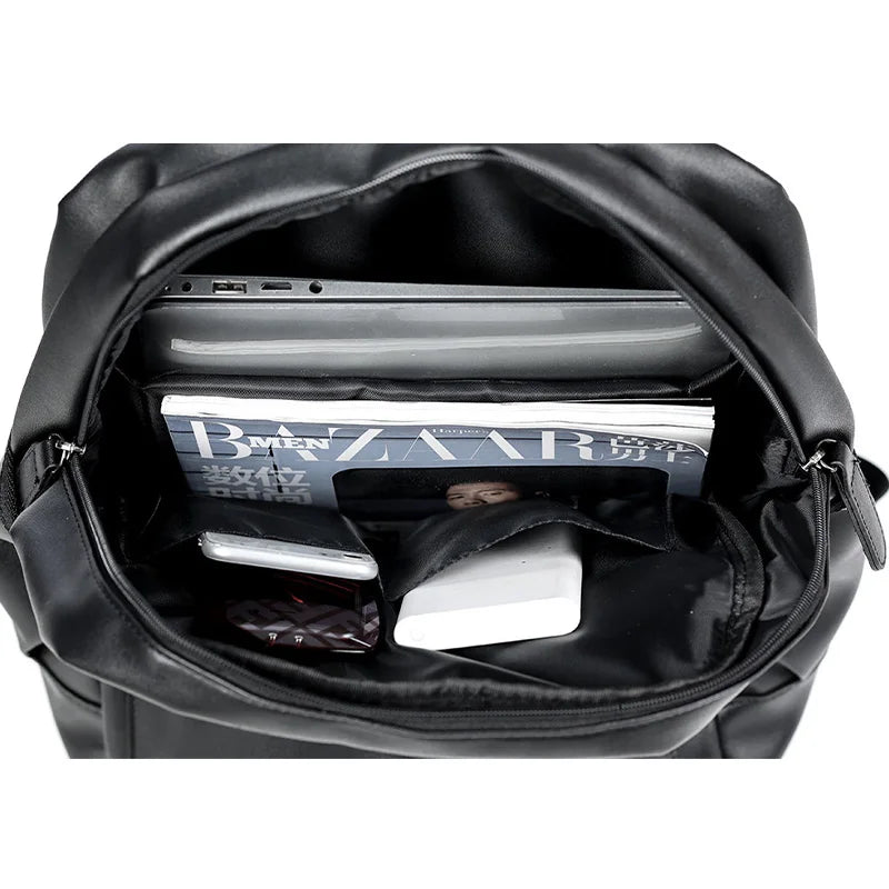 Sac à dos homme cuir PU étanche 14"