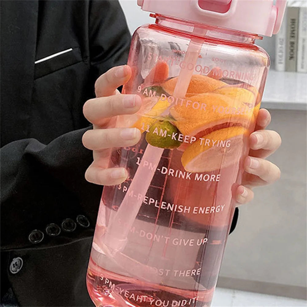 Gourde 2L Sport Étanche avec Marqueur de Temps