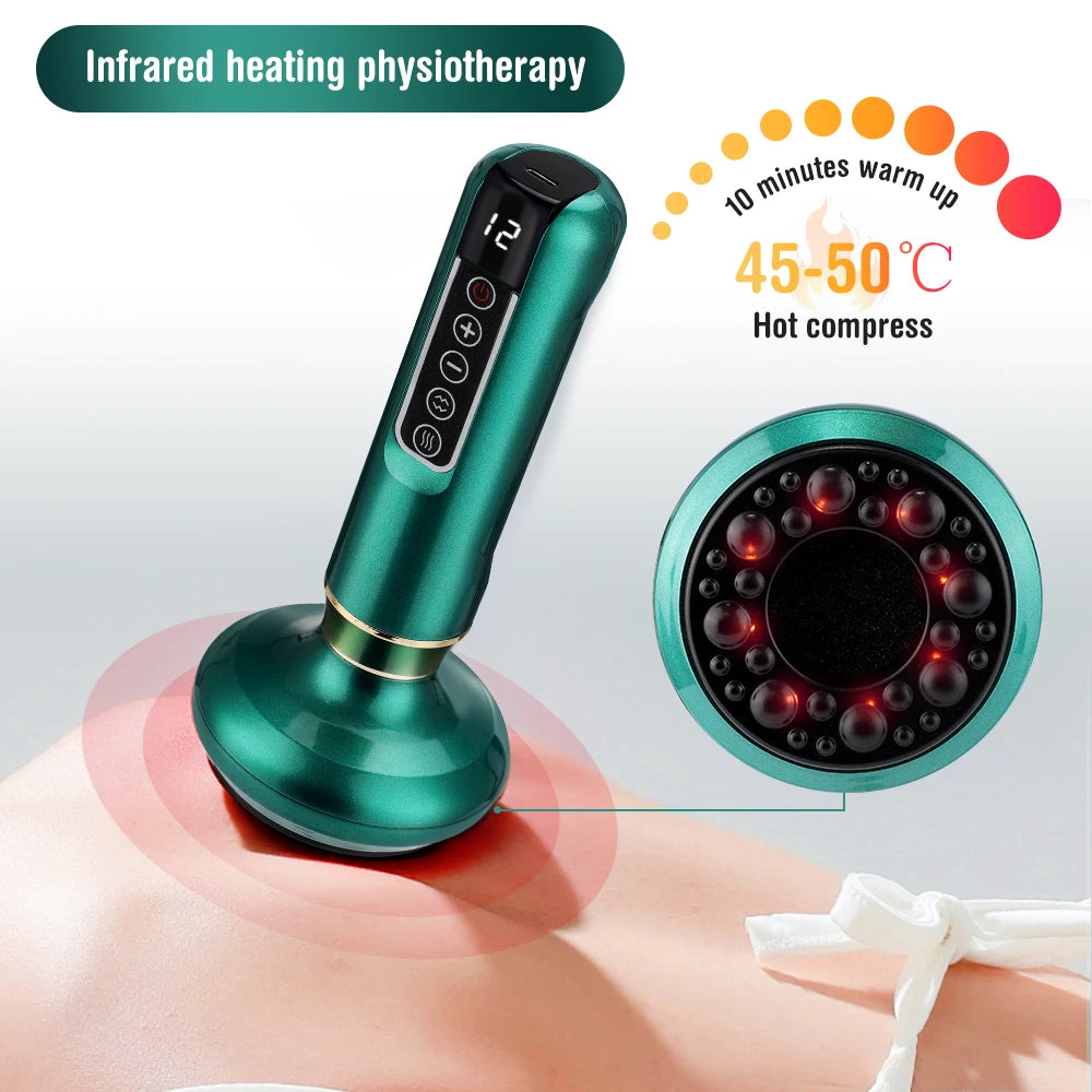 Appareil de Massage 3-en-1 – Ventouse, Chauffage & Gua Sha
