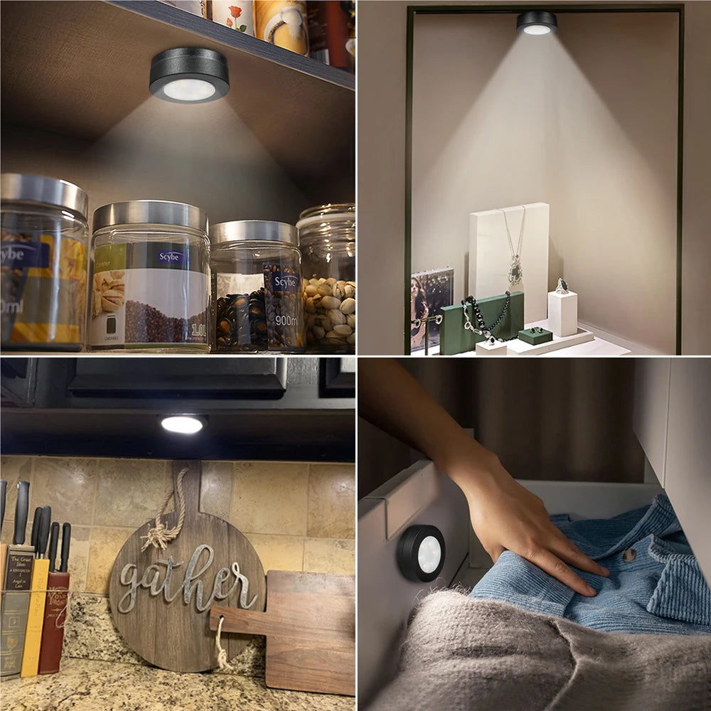 Spots LED Ronds Sans Fil – Télécommande & Variateur