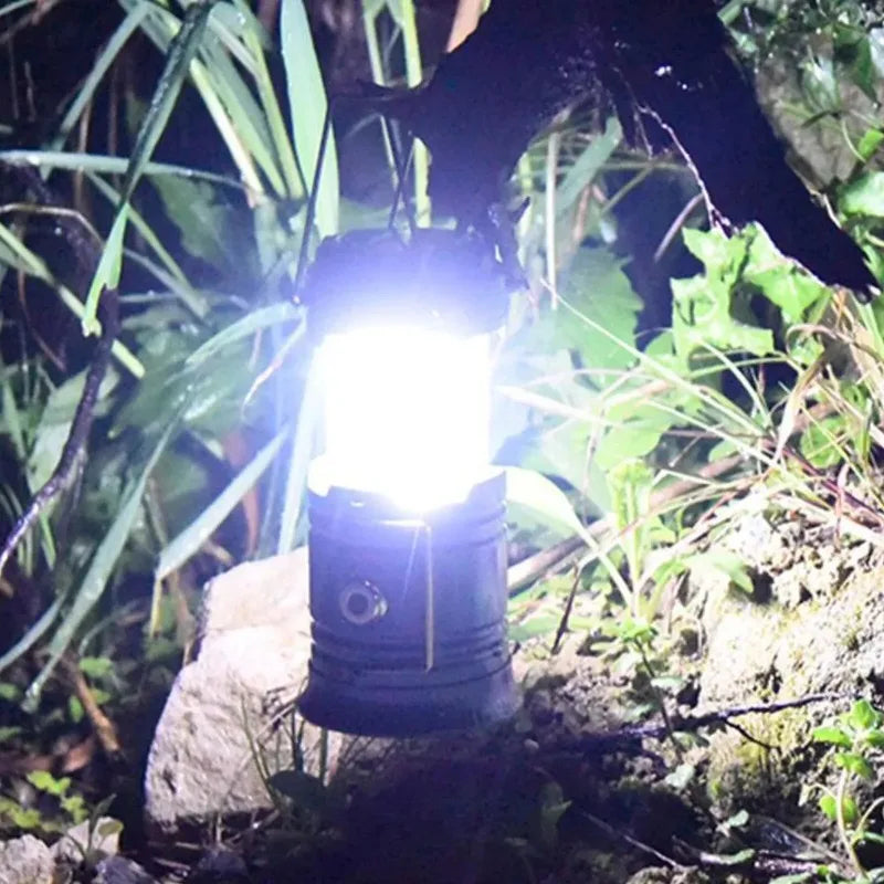 Lampe de Camping Solaire – Torche LED Rechargeable Étanche et Télescopique