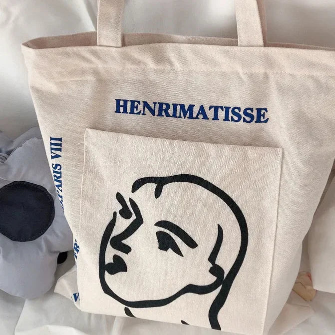 Sac tote imprimé femme – toile coton artistique