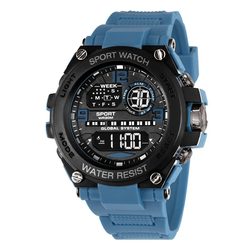 Montre Sport Homme Digitale – Étanche 30M & Look Militaire