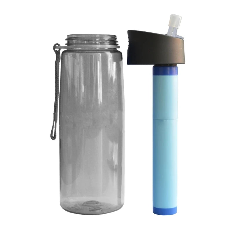 Bouteille Filtrante 650ml avec Paille – Tritan Réutilisable Outdoor