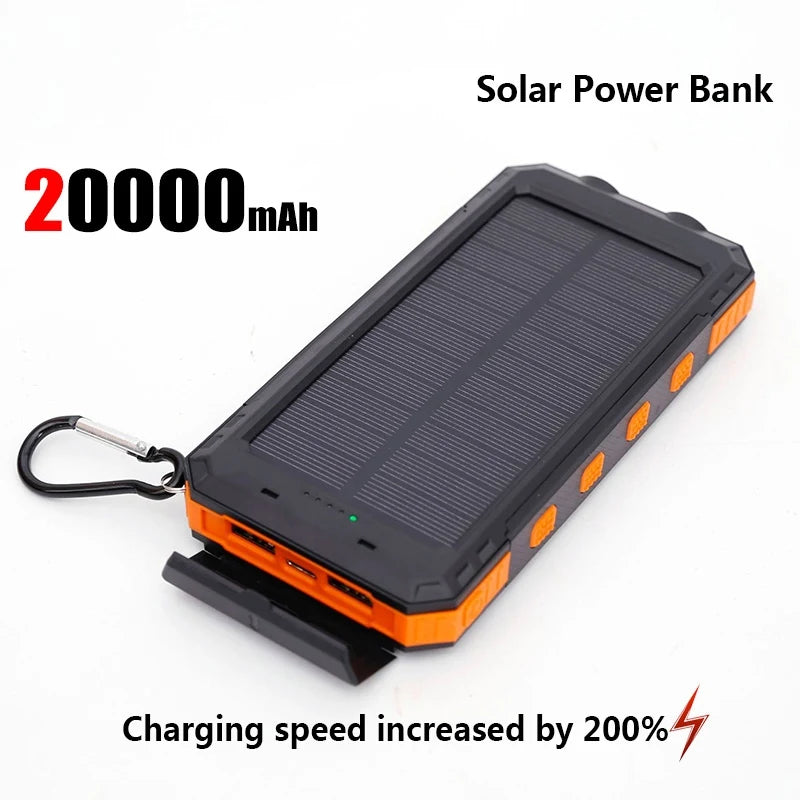Batterie Solaire 50000mAh – Charge Rapide, LED Puissante, Boussole Intégrée
