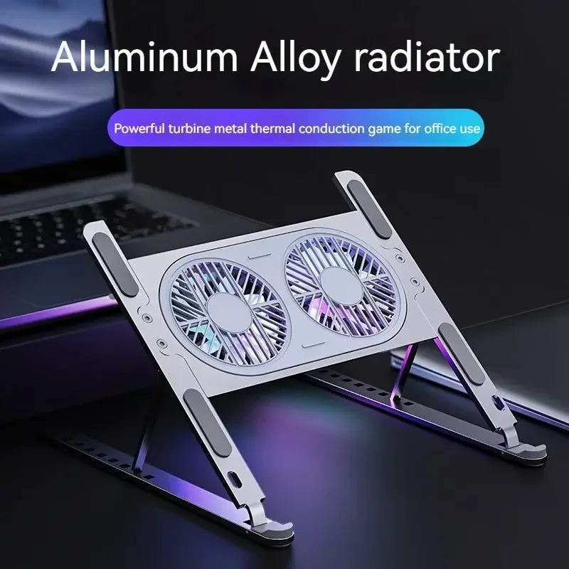 Support Ordinateur Portable Aluminium avec Ventilateur
