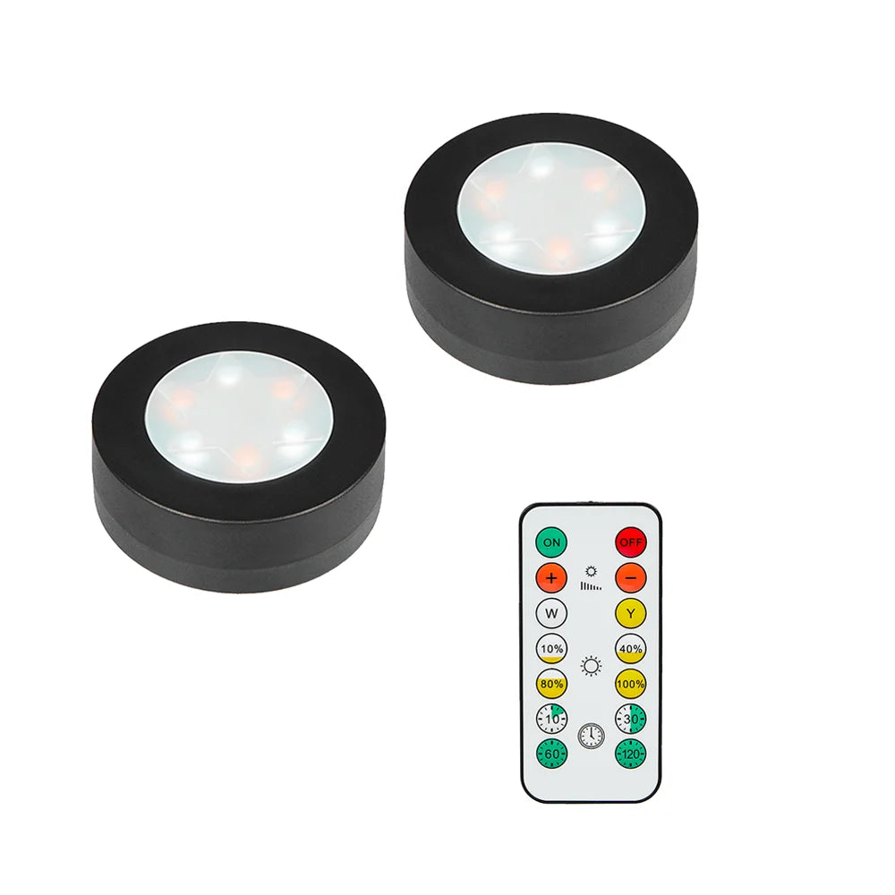 Spots LED Ronds Sans Fil – Télécommande & Variateur