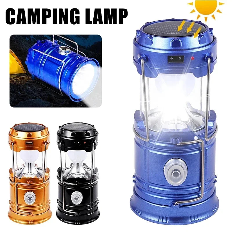 Lampe de Camping Solaire – Torche LED Rechargeable Étanche et Télescopique