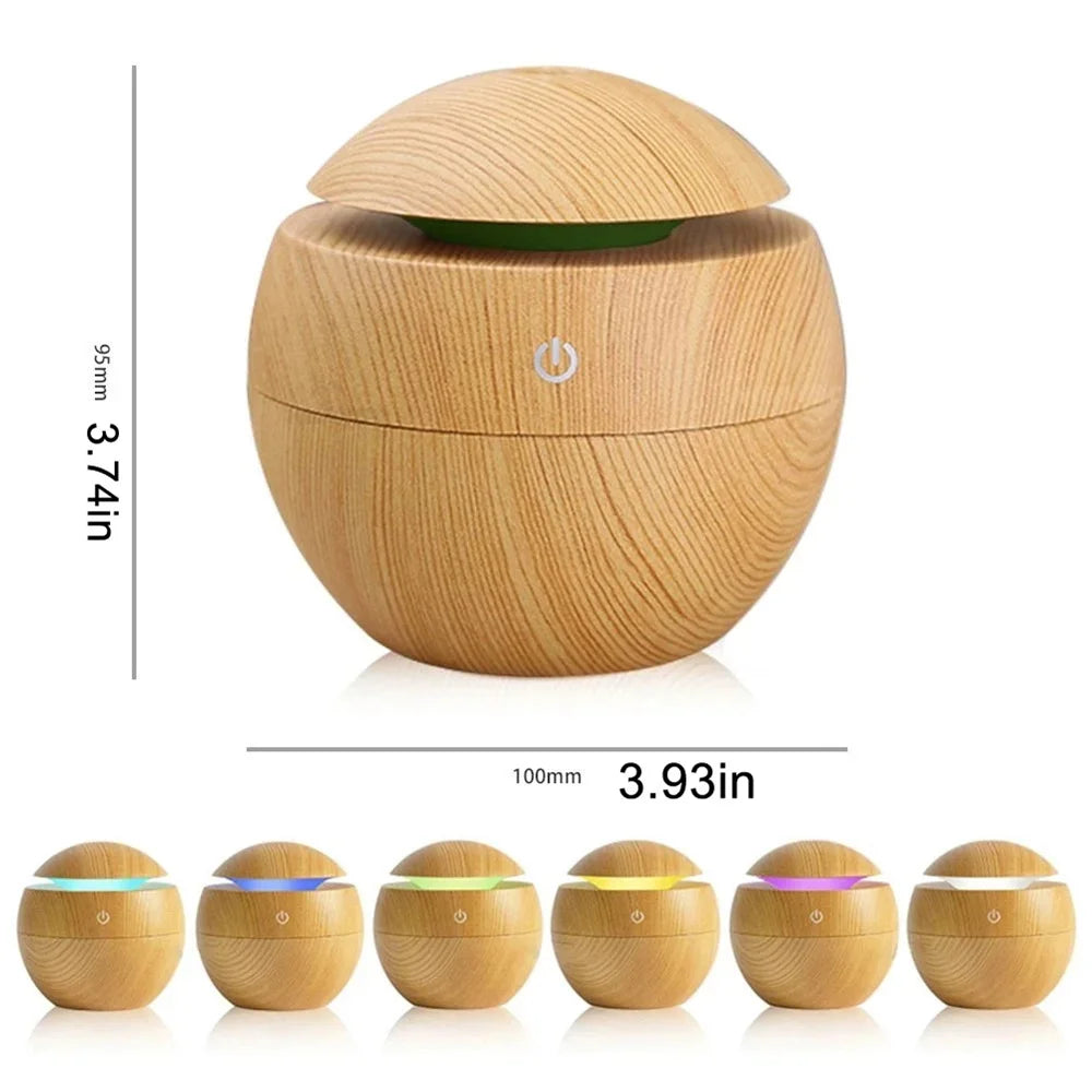 Diffuseur Brume & LED Bois – 200ml USB Silencieux