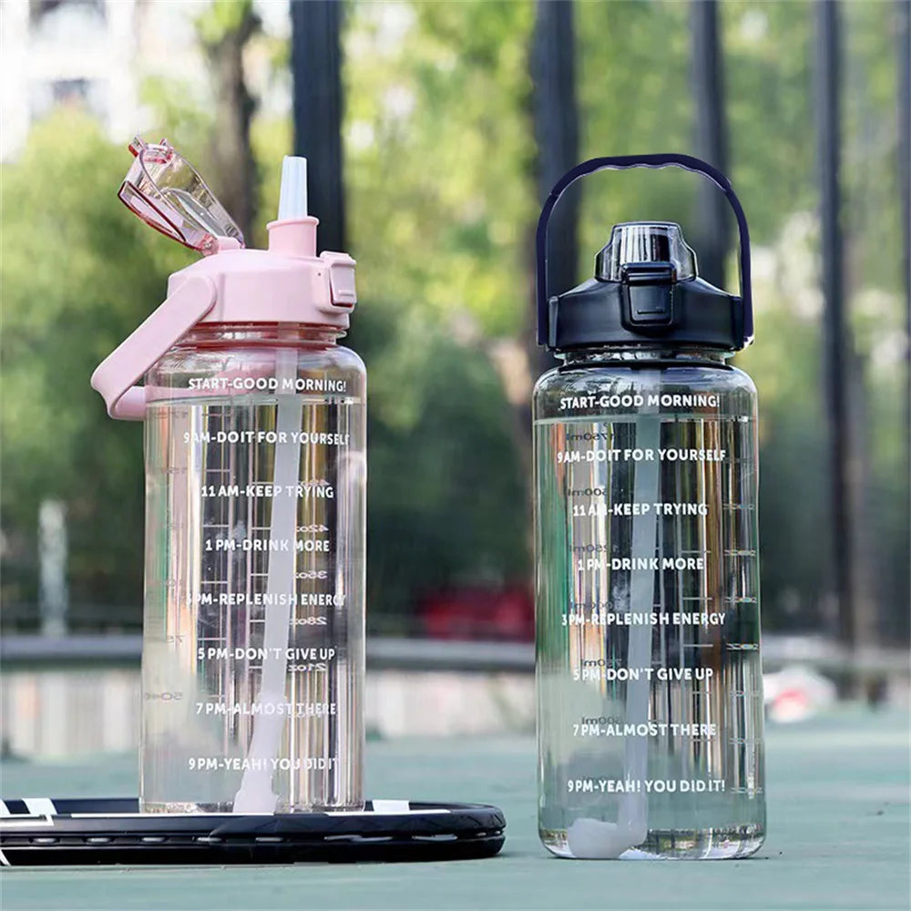 Gourde 2L Sport Étanche avec Marqueur de Temps