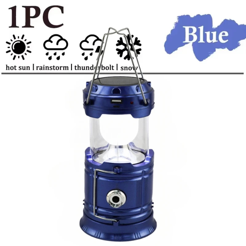 Lampe de Camping Solaire – Torche LED Rechargeable Étanche et Télescopique