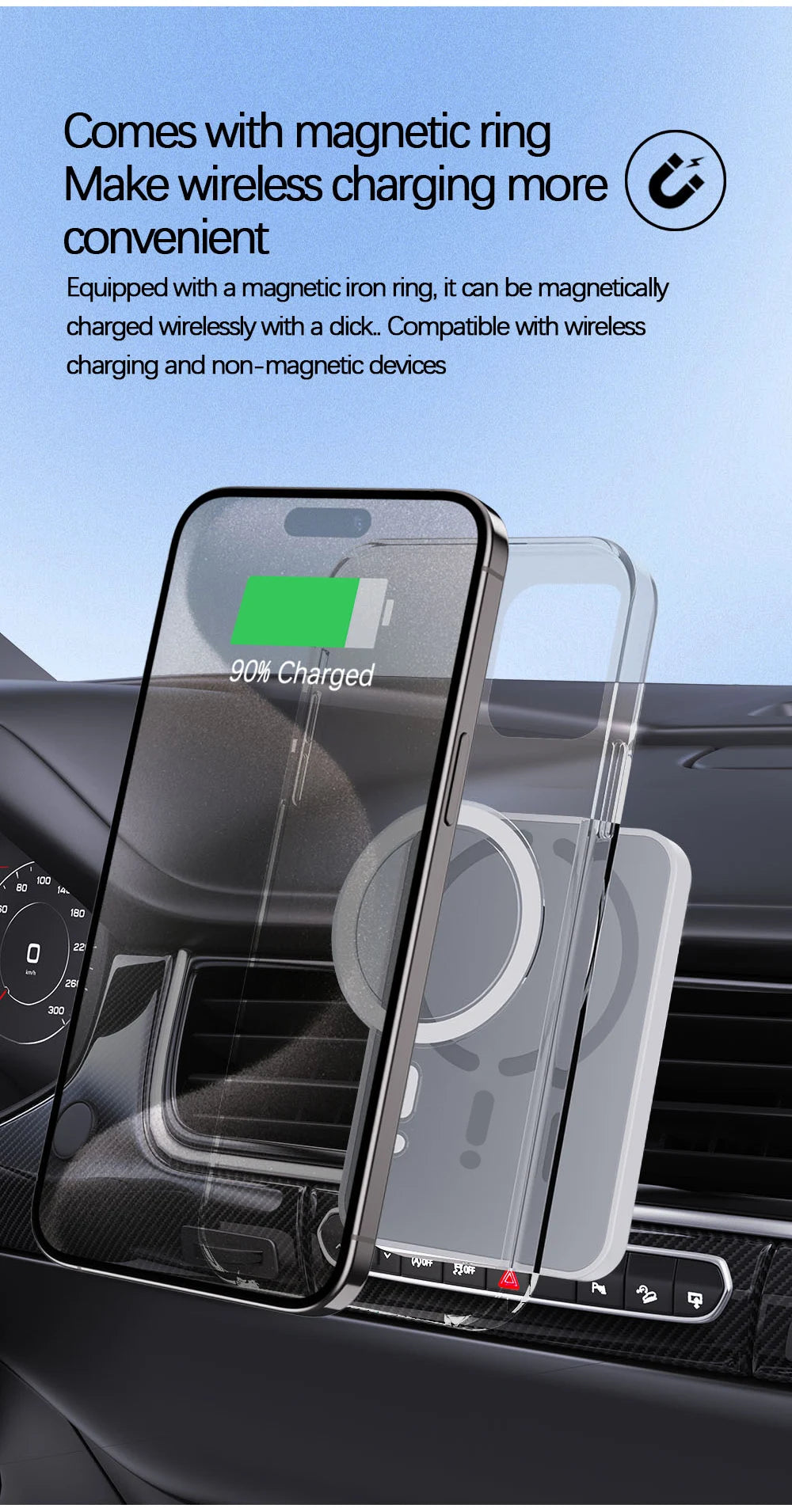 Chargeur Voiture MagSafe 15W – iPhone 12 à 16 Pro Max