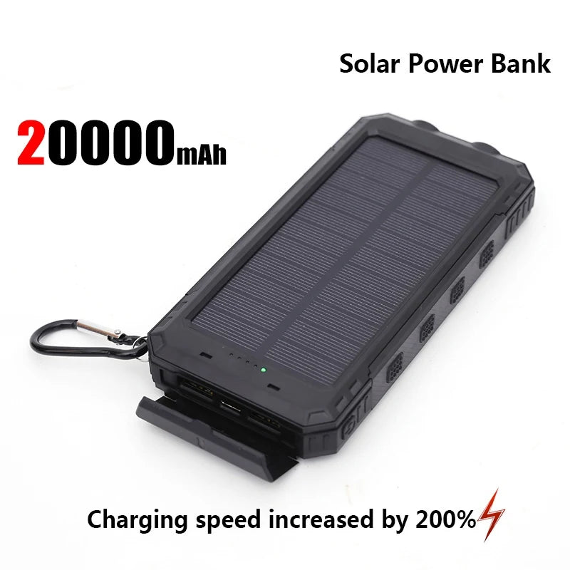 Batterie Solaire 50000mAh – Charge Rapide, LED Puissante, Boussole Intégrée