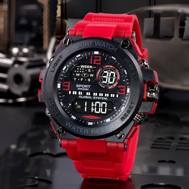 Montre Sport Homme Digitale – Étanche 30M & Look Militaire