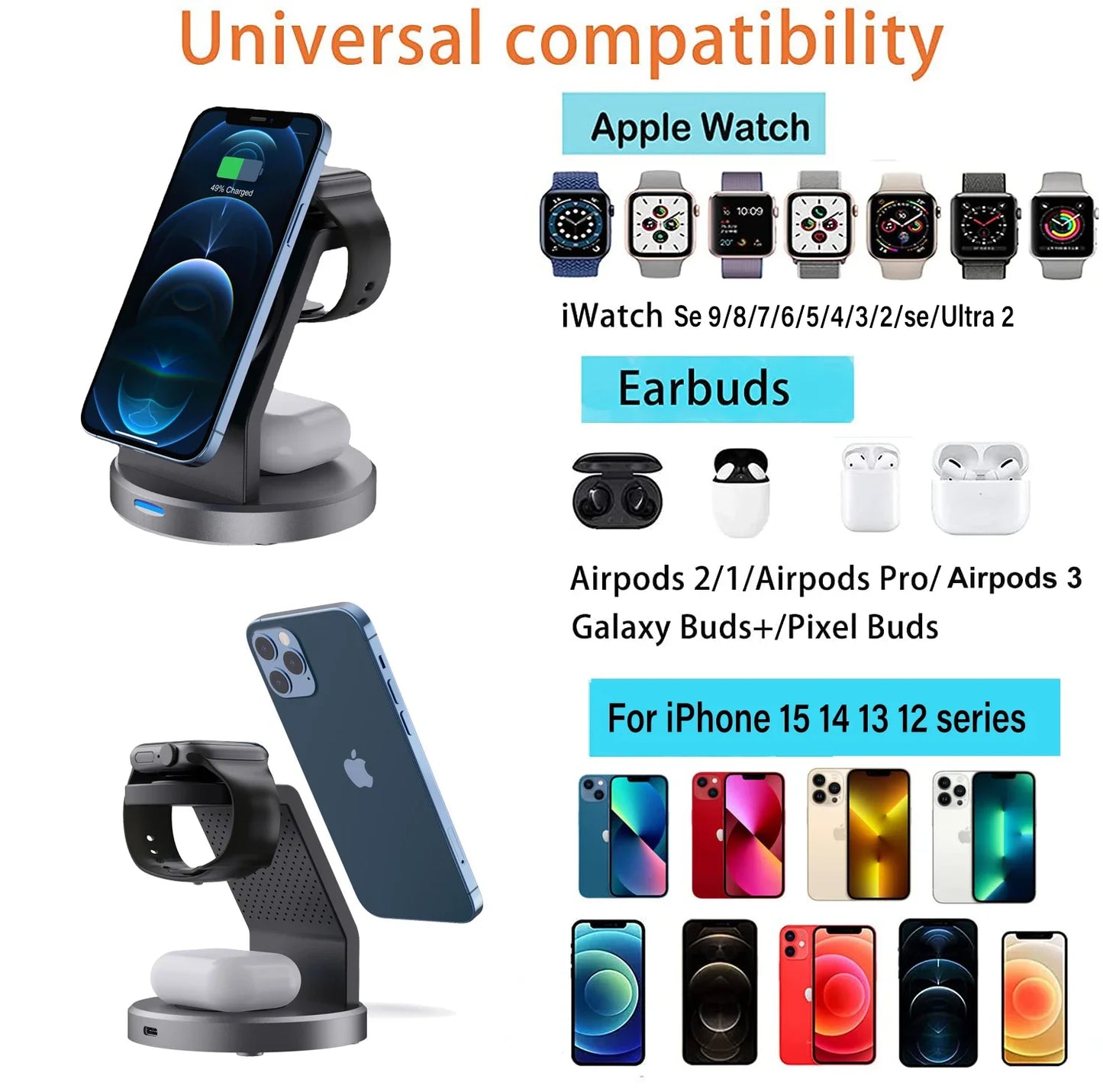 Chargeur 3-en-1 MagSafe – iPhone, Watch & AirPods