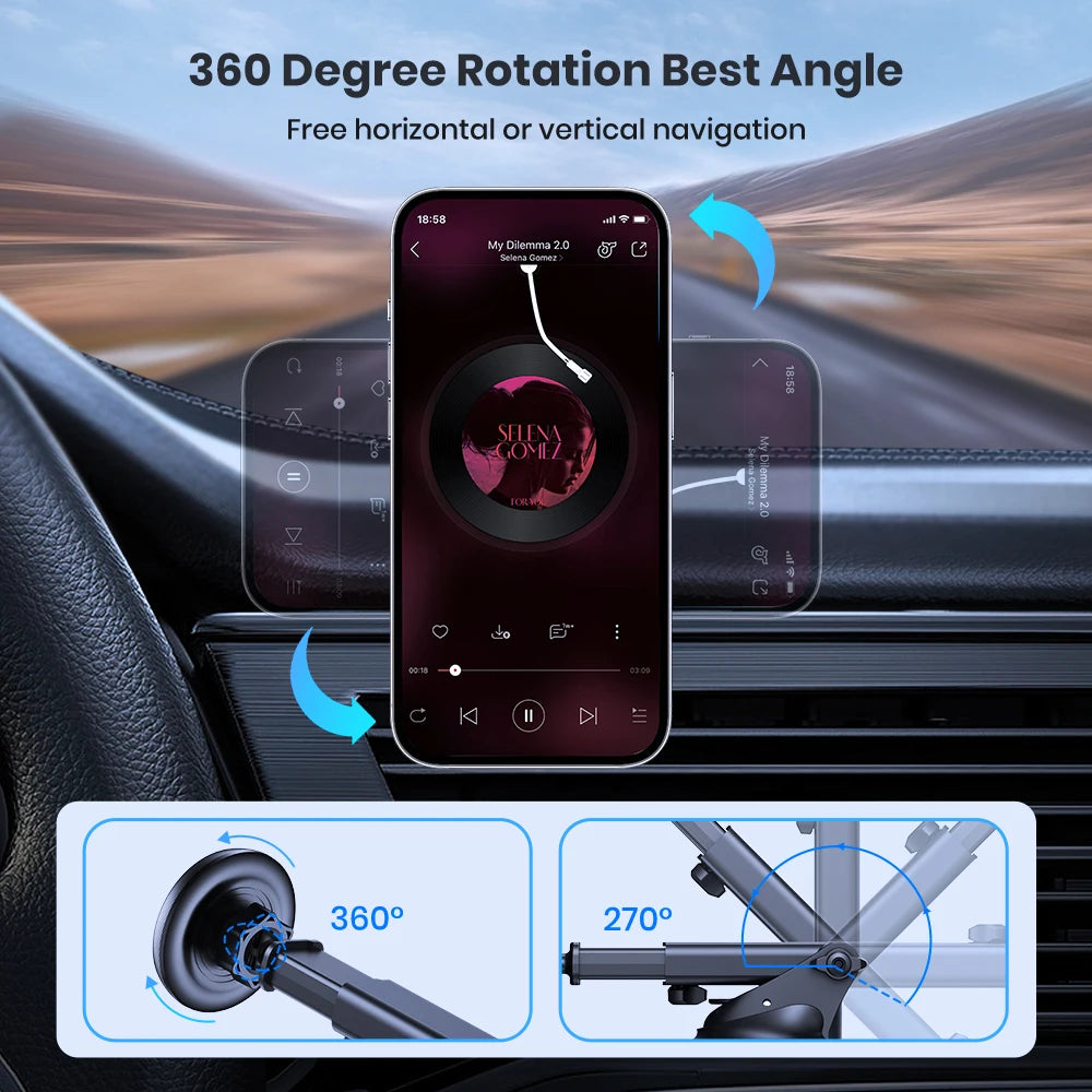 Support Voiture MagSafe TOPK – Aimant Ultra Puissant iPhone 12 à 15
