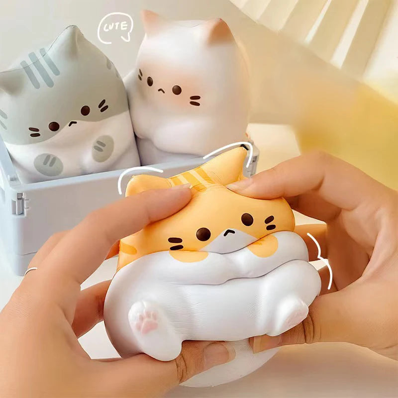 Chat Anti-Stress Kawaii – Balle à Presser Relaxante & Déco Fun pour Bureau ou Maison