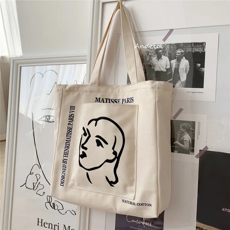 Sac tote imprimé femme – toile coton artistique