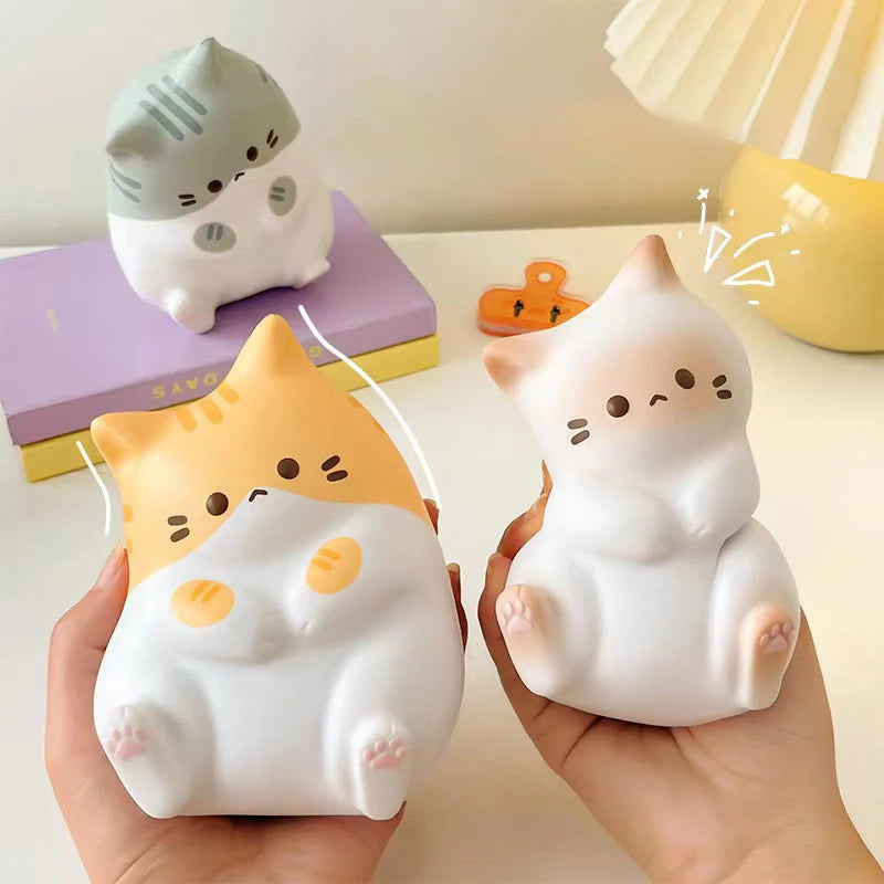 Chat Anti-Stress Kawaii – Balle à Presser Relaxante & Déco Fun pour Bureau ou Maison