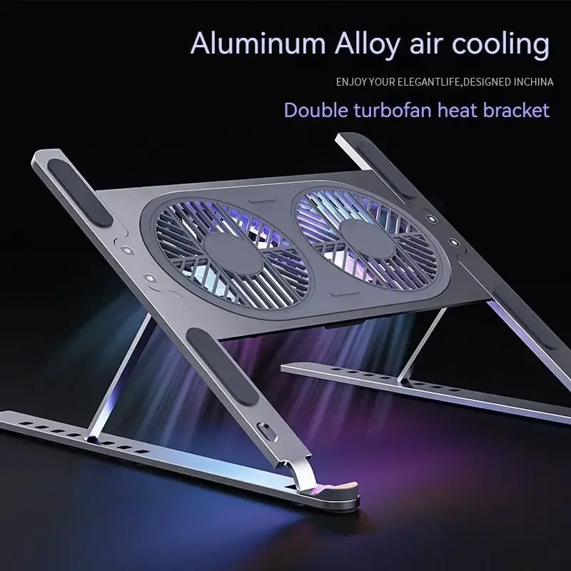 Support Ordinateur Portable Aluminium avec Ventilateur