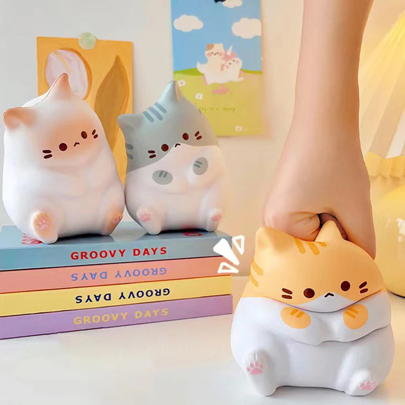 Chat Anti-Stress Kawaii – Balle à Presser Relaxante & Déco Fun pour Bureau ou Maison