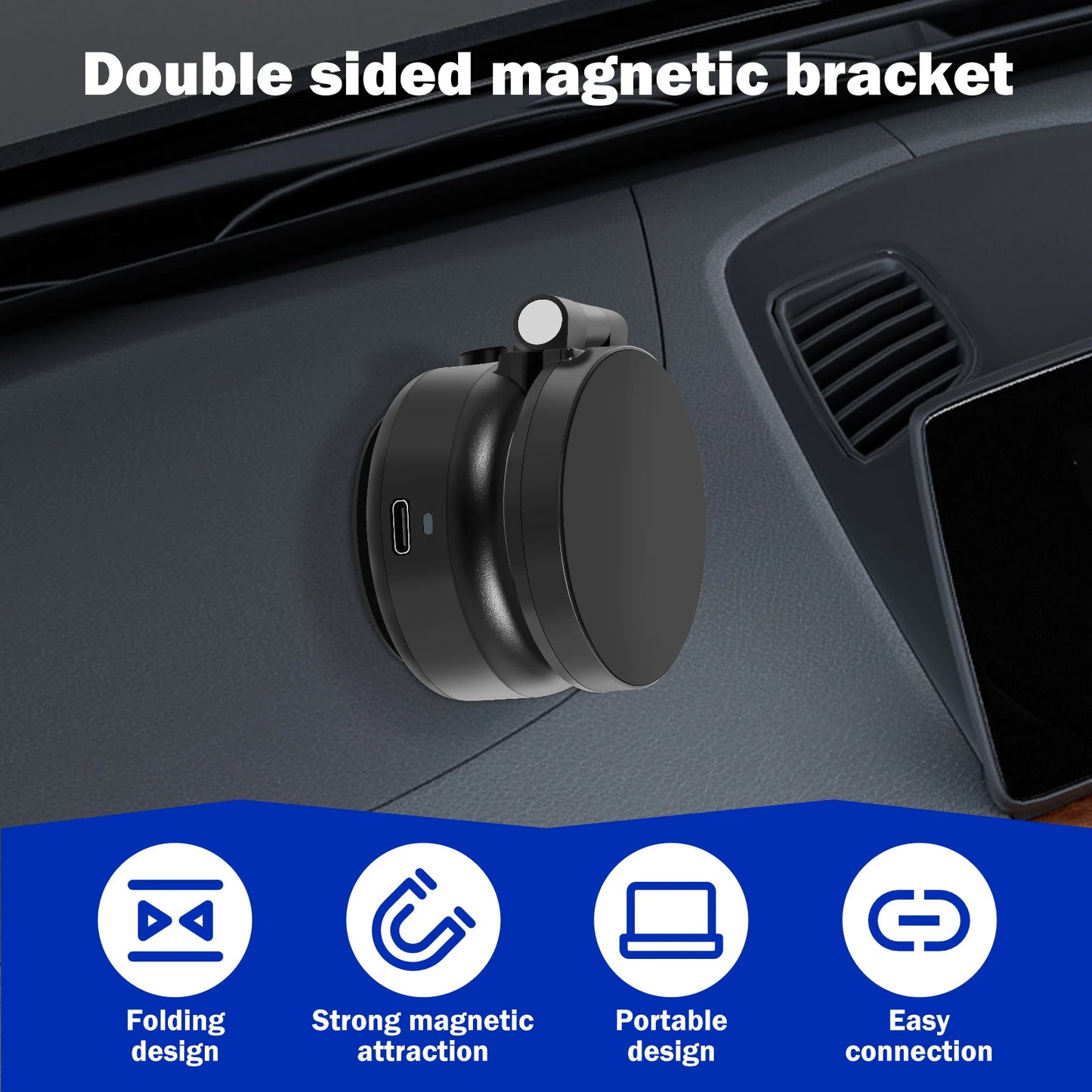 Support Téléphone Magnétique 360° à Ventouse – Universel & Pliable