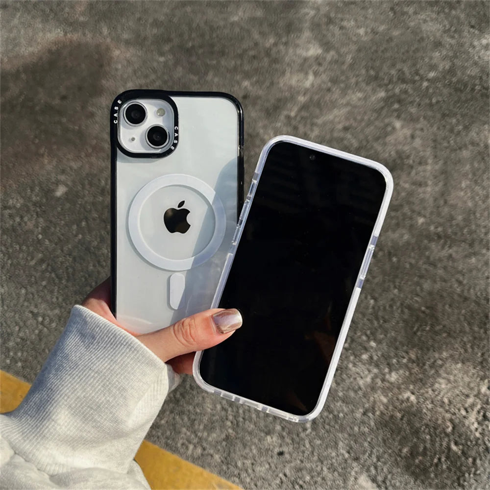 Coque Transparente Magnétique MagSafe pour iPhone 13 à 15 – Pro / Pro Max