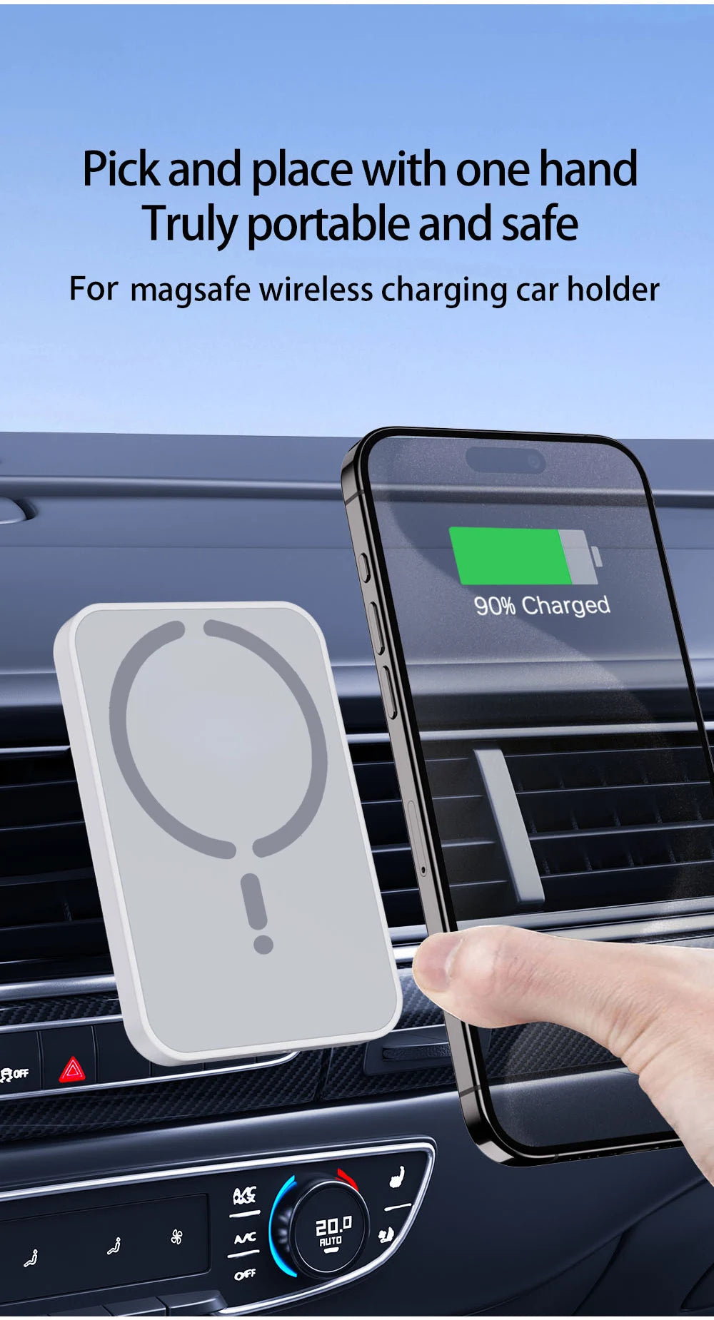 Chargeur Voiture MagSafe 15W – iPhone 12 à 16 Pro Max