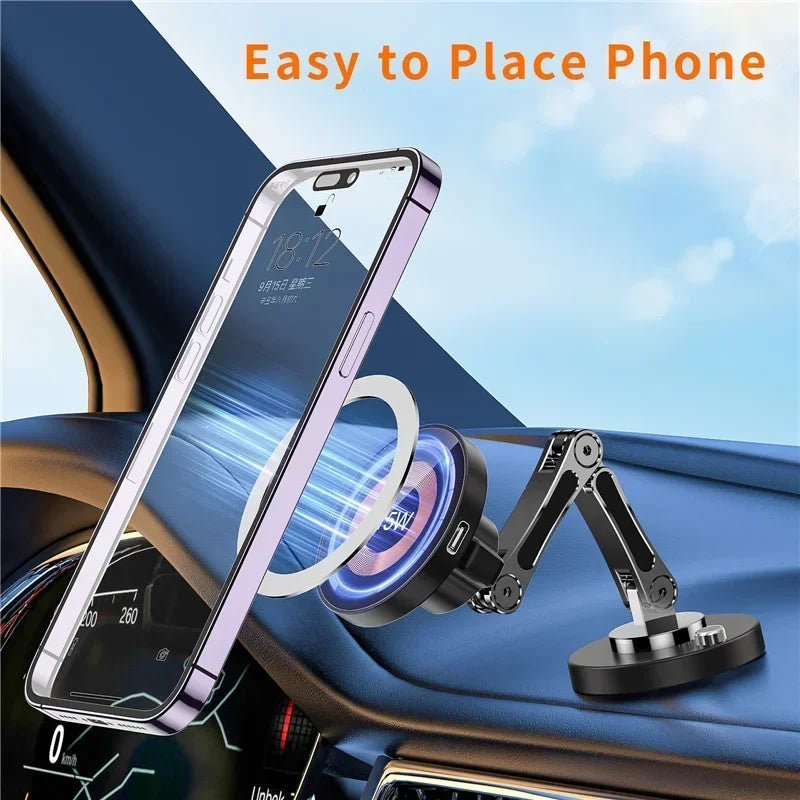 Support Voiture MagSafe 15W – Recharge Sans Fil iPhone 12 à 15