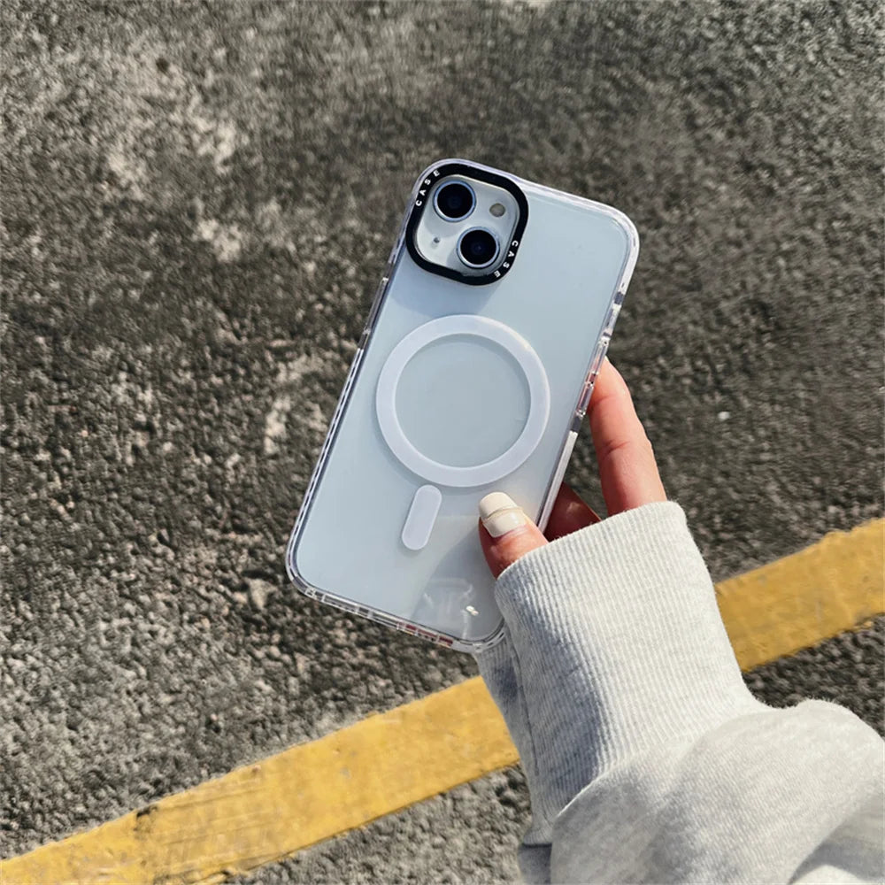 Coque Transparente Magnétique MagSafe pour iPhone 13 à 15 – Pro / Pro Max