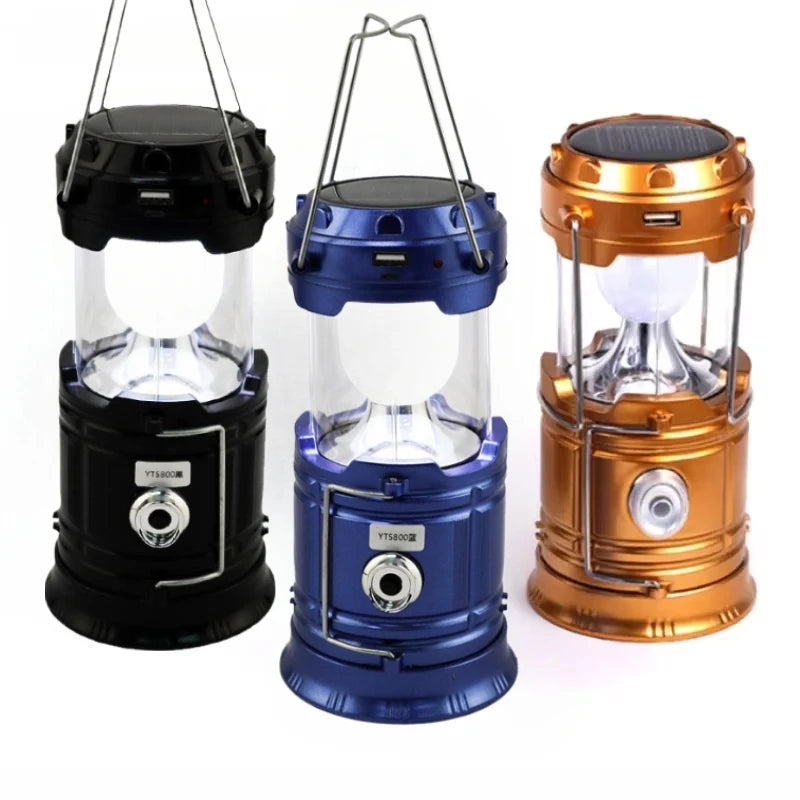 Lampe de Camping Solaire – Torche LED Rechargeable Étanche et Télescopique
