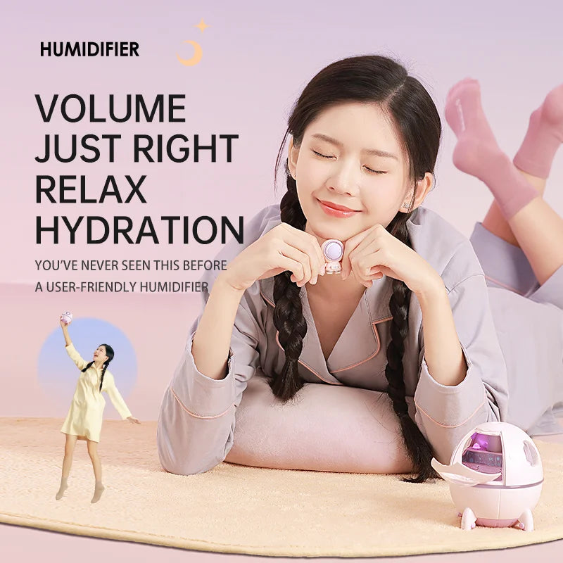 Humidificateur Astronaute USB – LED & Diffuseur d'Arômes