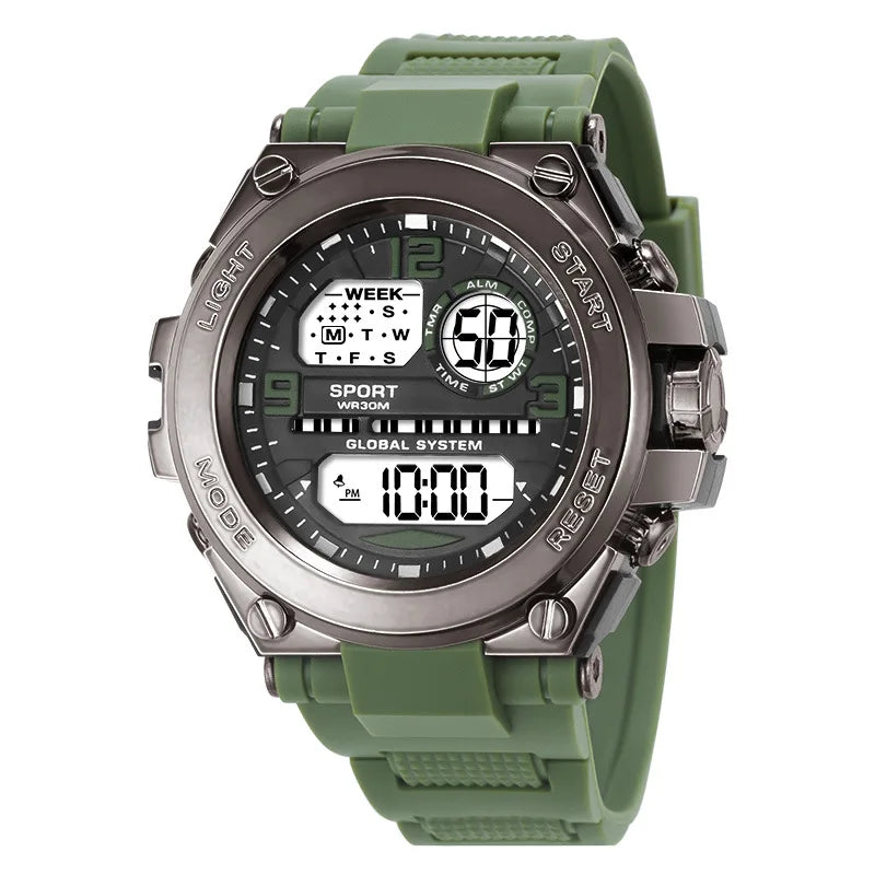 Montre Sport Homme Digitale – Étanche 30M & Look Militaire