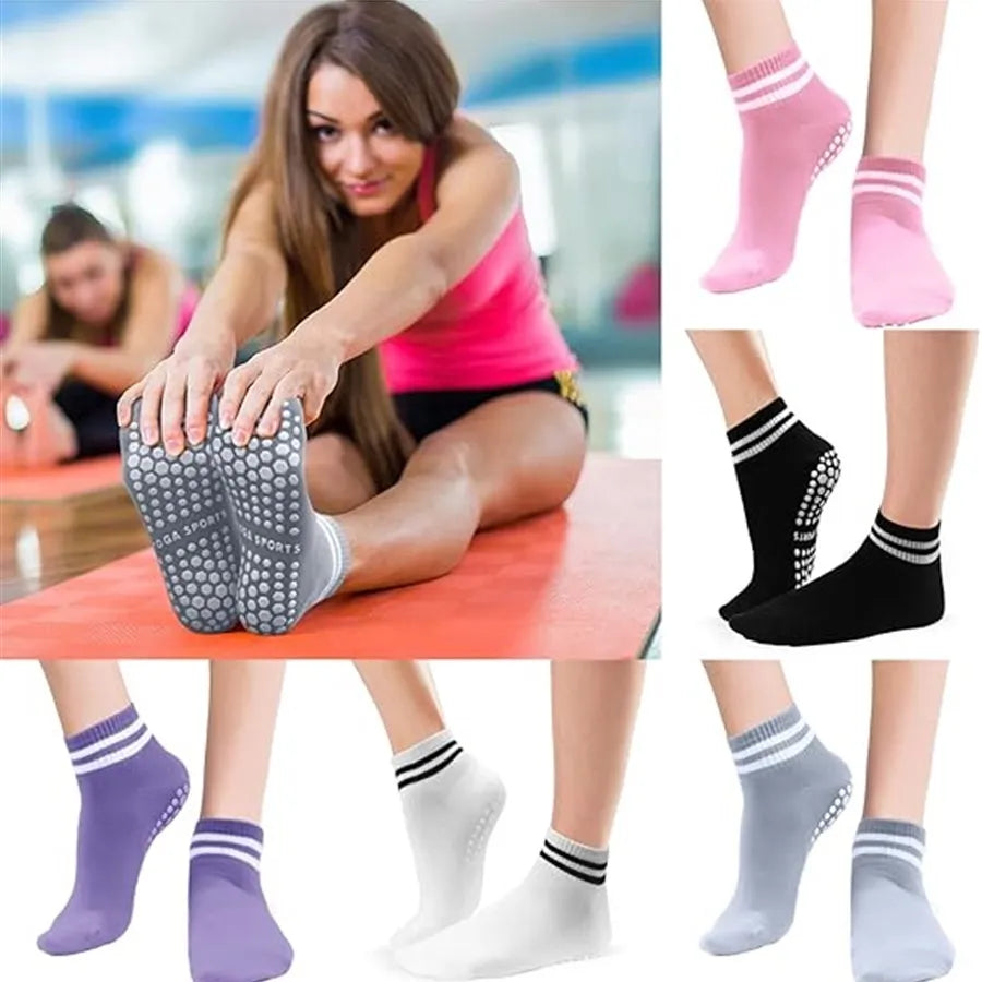 Chaussettes de Yoga Femme – Antidérapantes & Confort