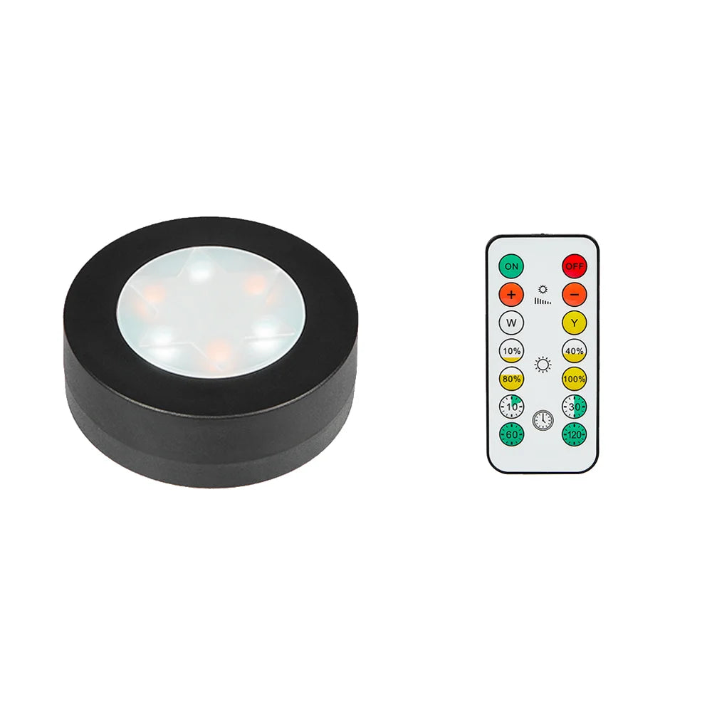 Spots LED Ronds Sans Fil – Télécommande & Variateur