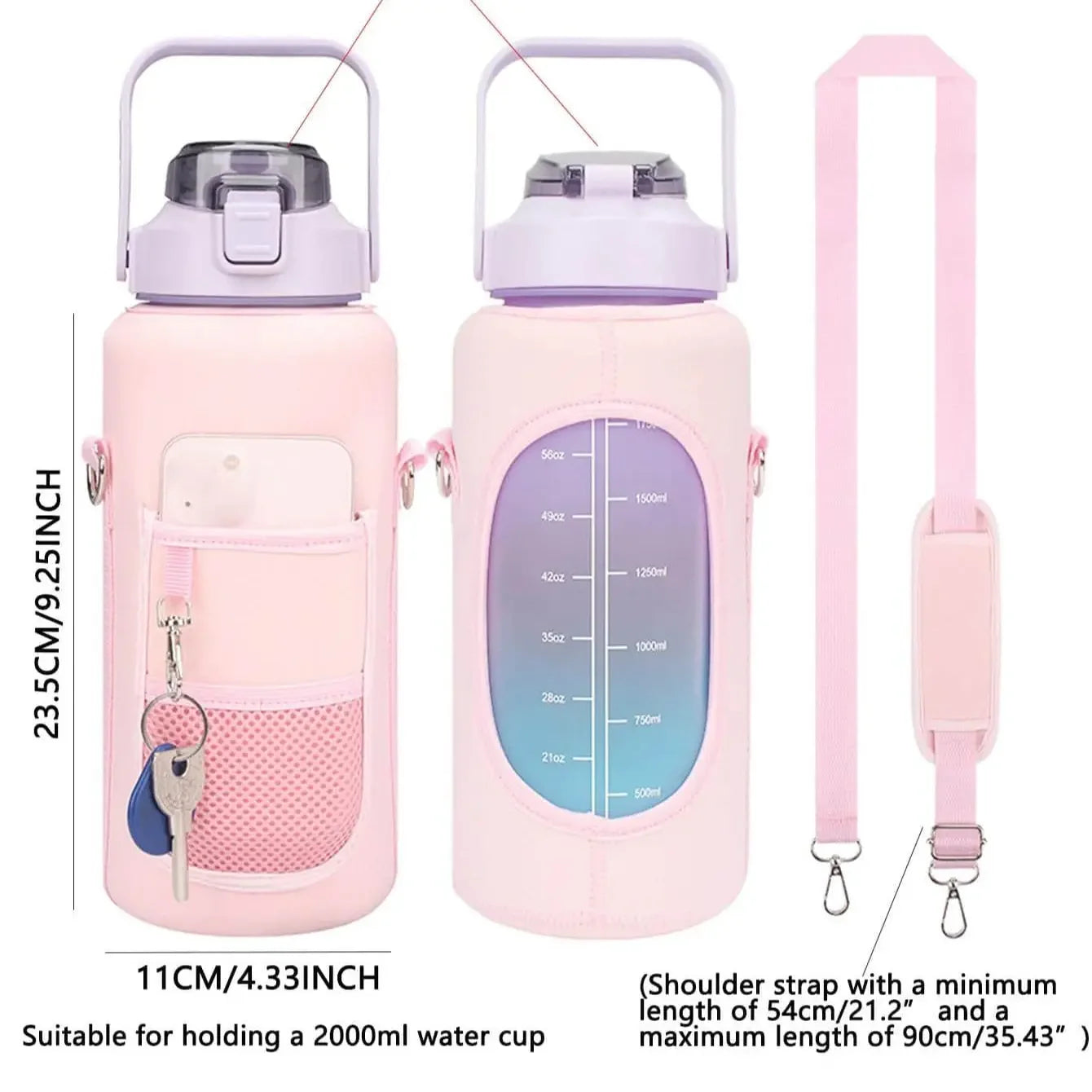 Housse Bouteille Néoprène Avec Sangle Réglable | Porte-Bouteille Épaule