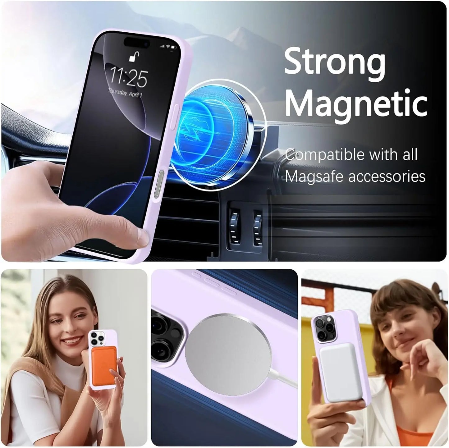 Coque iPhone MagSafe Officielle avec Lanière – Silicone Antichoc & Magnétique