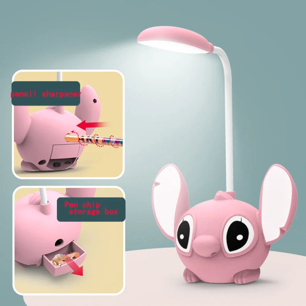 Lampe Stitch LED Rechargeable – 2-en-1 avec Taille-crayon