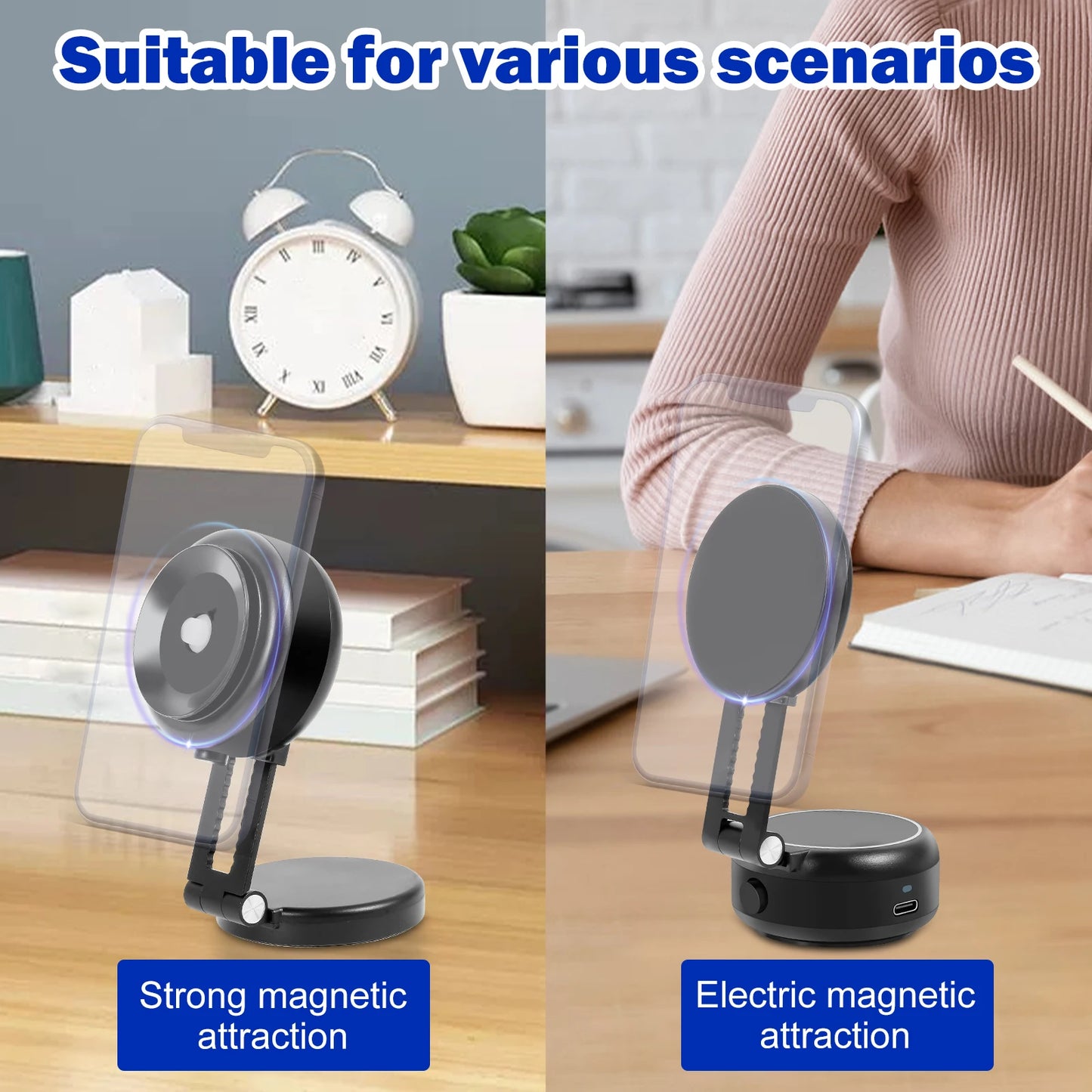 Support Téléphone Magnétique 360° à Ventouse – Universel & Pliable