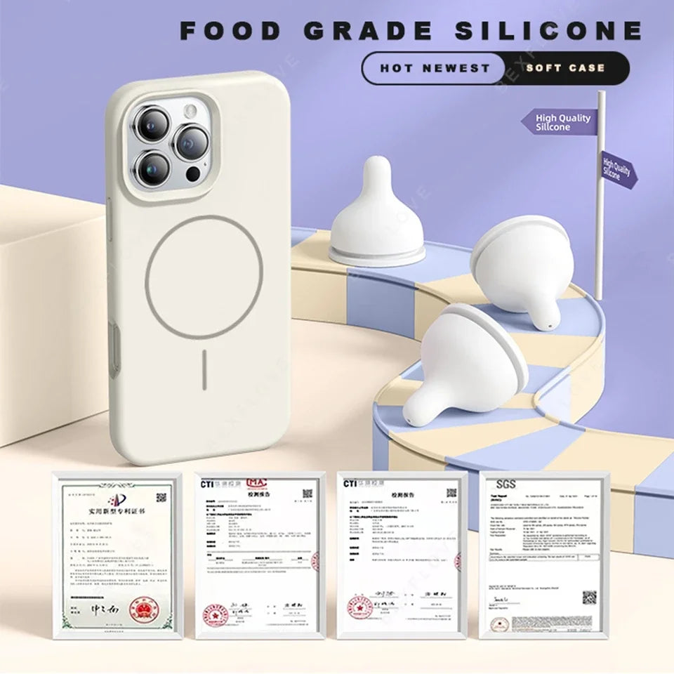 Coque iPhone MagSafe Officielle avec Lanière – Silicone Antichoc & Magnétique