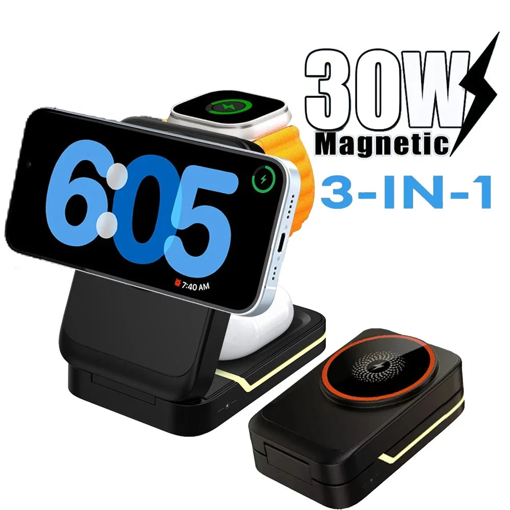 Station MagSafe 30W Pliable – iPhone, Watch & AirPods