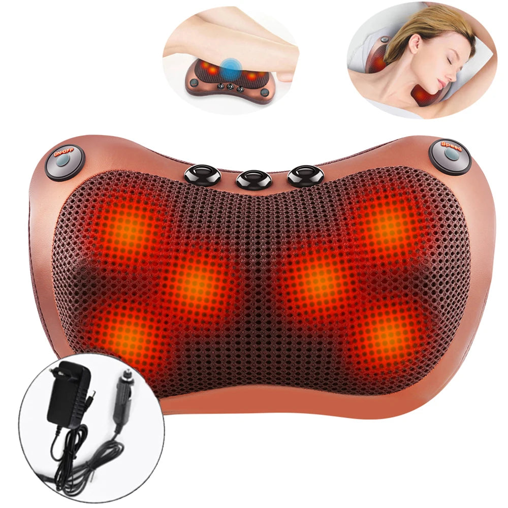 Oreiller de Massage Shiatsu Chauffant – Relaxation Nuque, Dos & Épaules